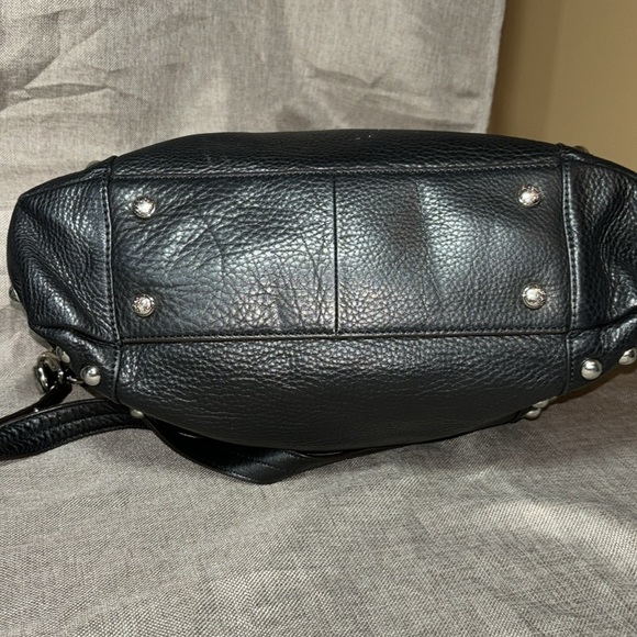 B. Makowsky Black Studded Leather Handbag - Picture 7 of 14